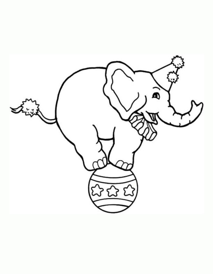 Circus Clipart Black And White Coloring Page