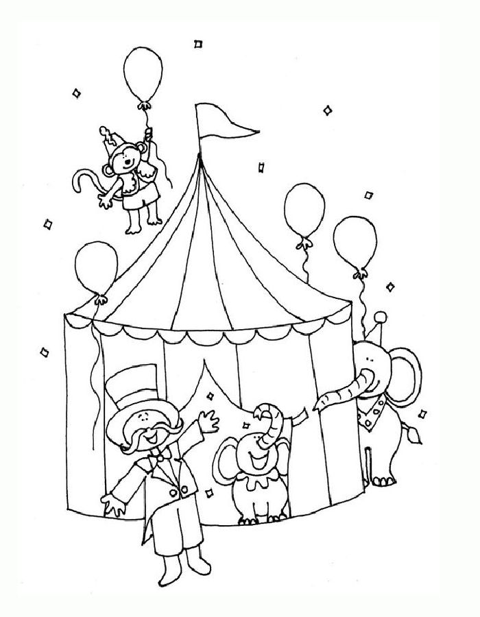 Circus Tent Printable Pdf Coloring Page