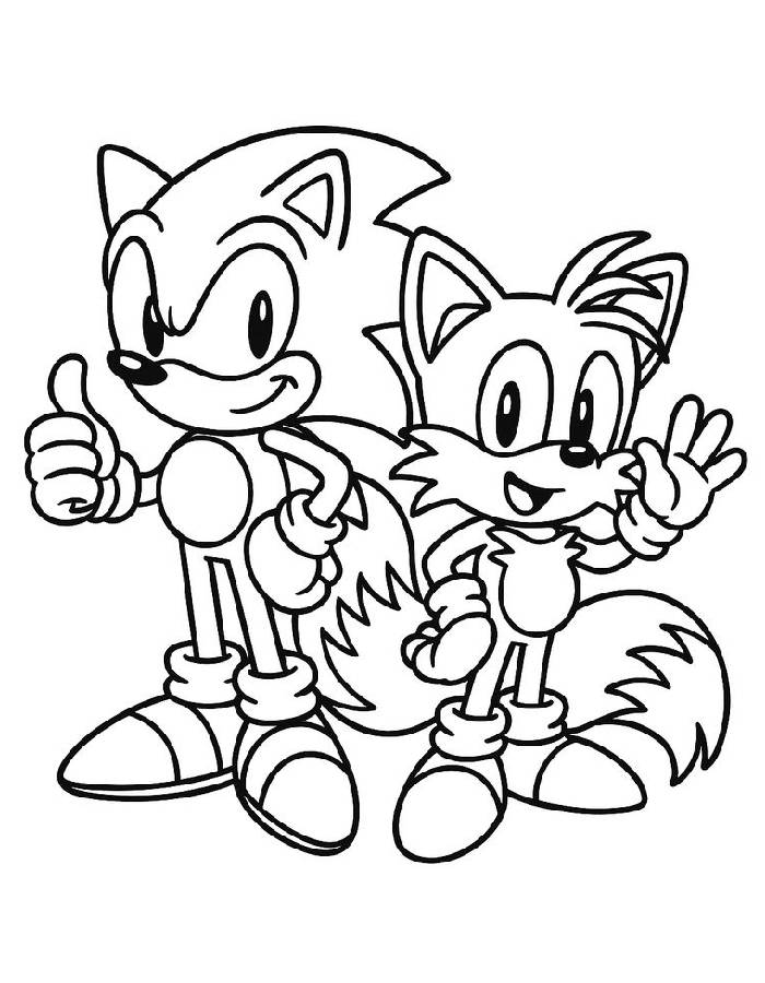 Classic Sonic And Tails Coloring Page