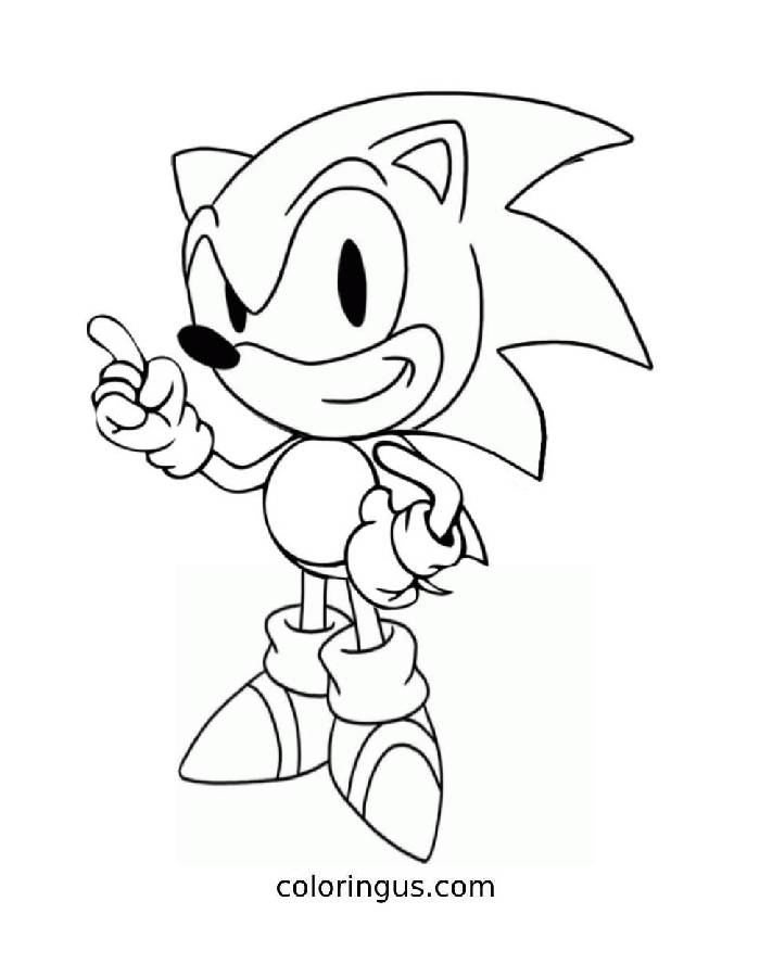 Classic Sonic Coloring Page