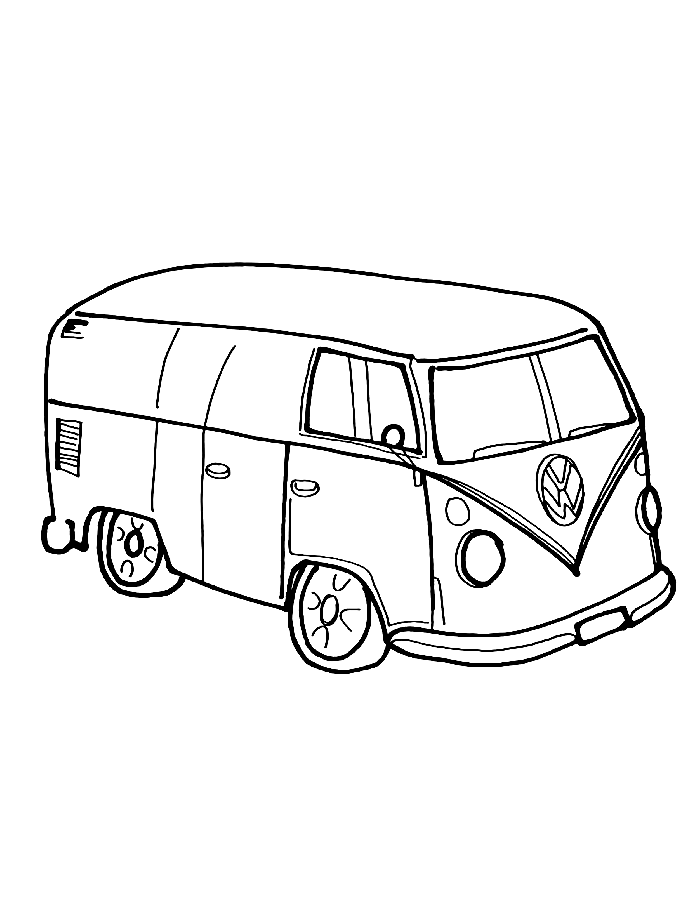 Classic Volkswagen Van Coloring Page