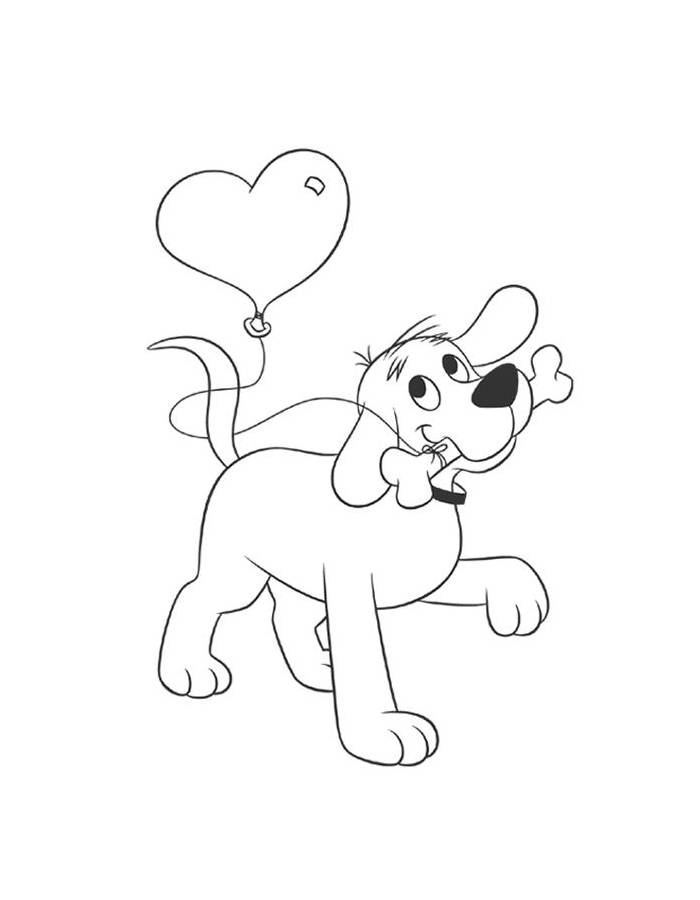 Clifford The Big Red Dog Lineart For Kids Coloring Page