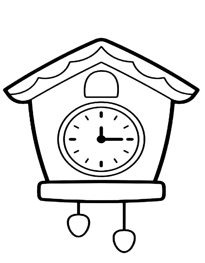 Clock Drawing Tutorial For Kids Coloring Page