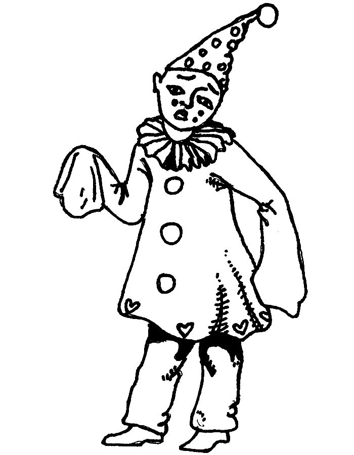 Clown Drawing Coloring Page