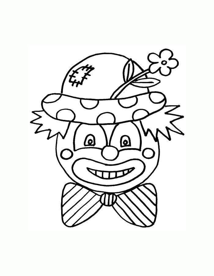 Clown Face Printable Coloring Page