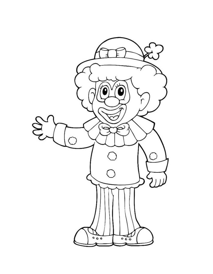 Clown Line Art Coloring Page