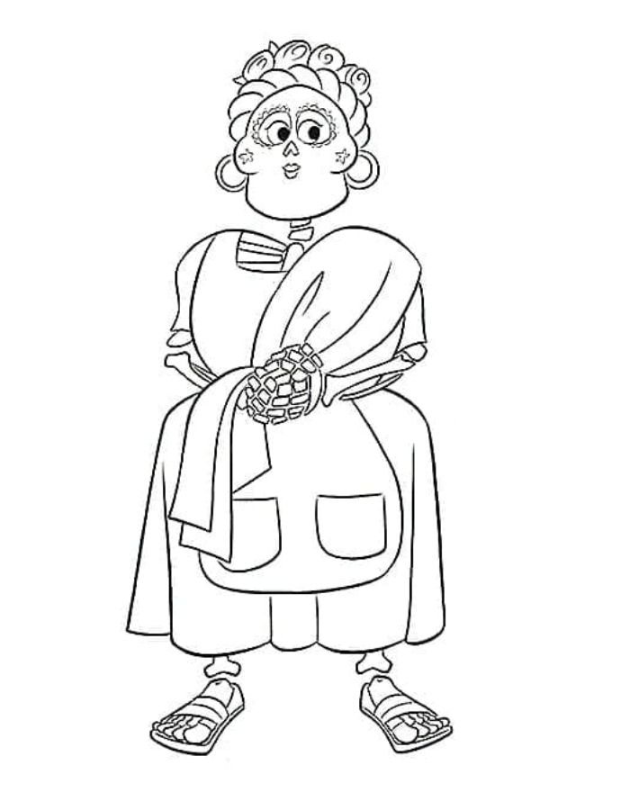 Coco Tia Rosita Coloring Page