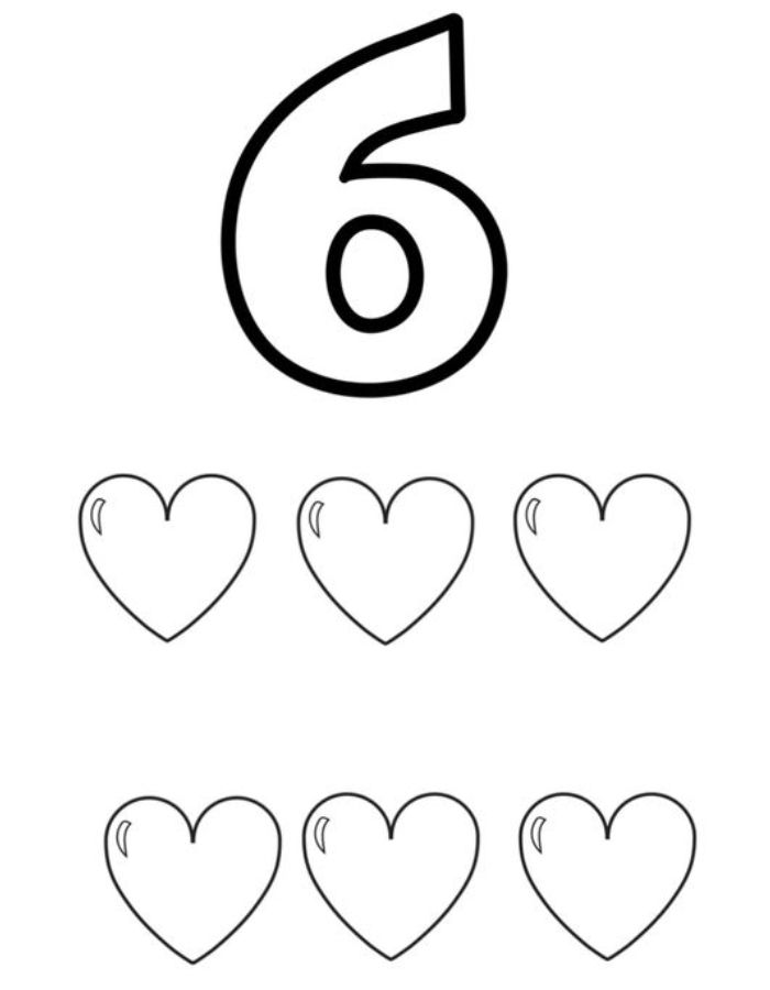 Color And Count 6 Coloring Page