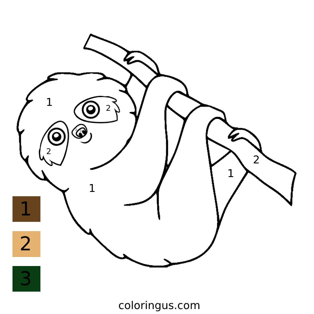 Color By Number Animals Coloring Page