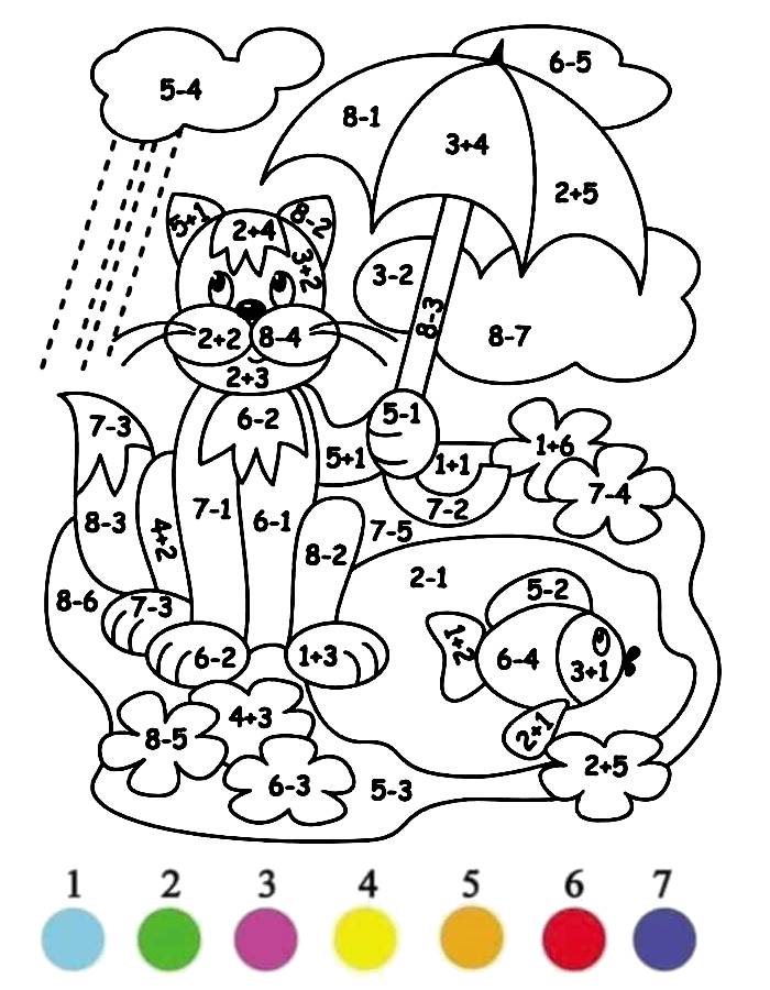 Color By Number Simple Outline For Kids