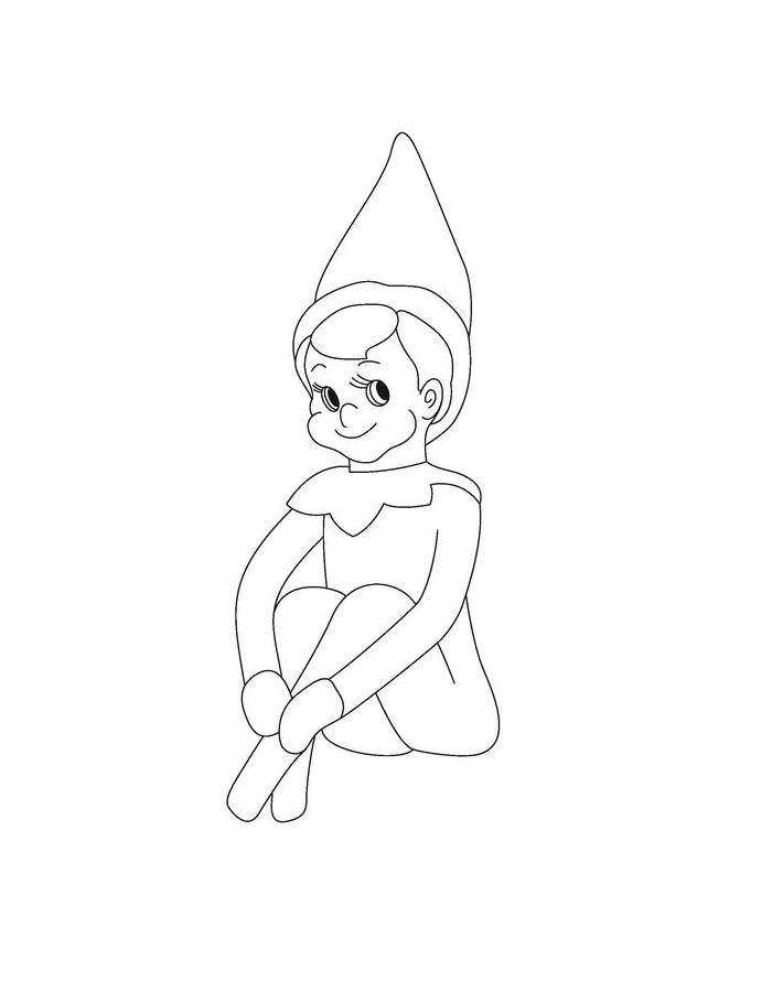 Color Elf On Shelf Coloring Page