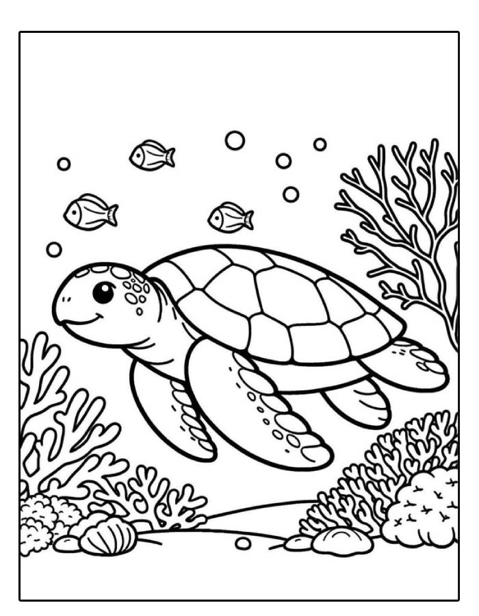 Color Pictures Of Sea Turtles Coloring Page