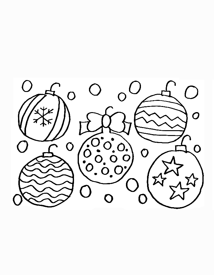 Color Sheets Christmas Ornaments Coloring Page