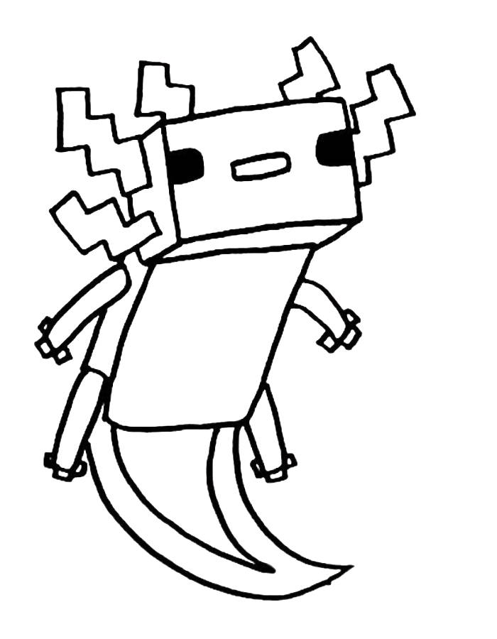 Minecraft Axolotl Coloring Page