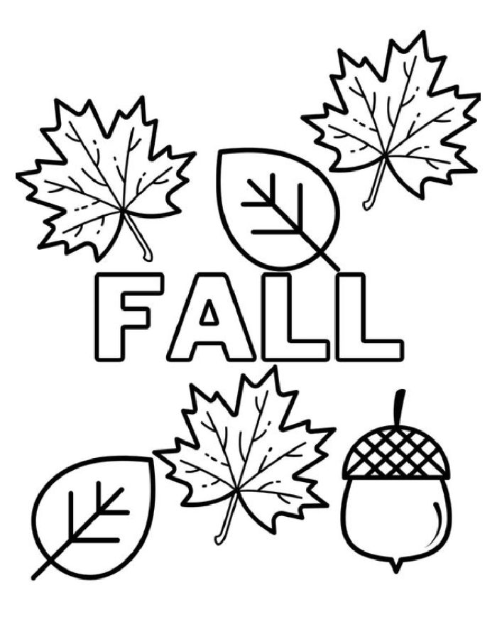 Preschoolers fall coloring page