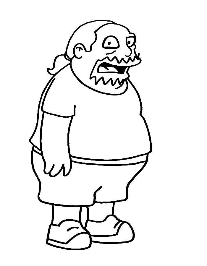 Comic Book Guy Coloring Page