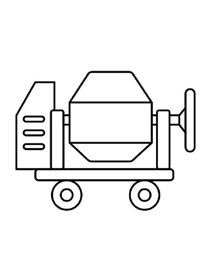 Concrete Mixer Machine Coloring Page