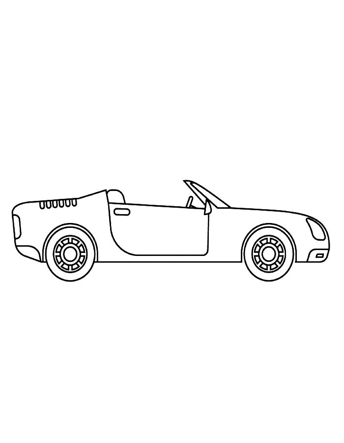 Convertible Car Convertible Car Coloring Page
