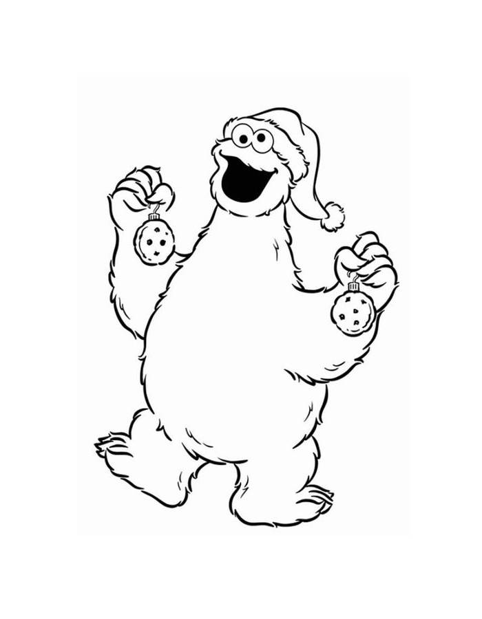 Cookie Monster Outline Coloring Page