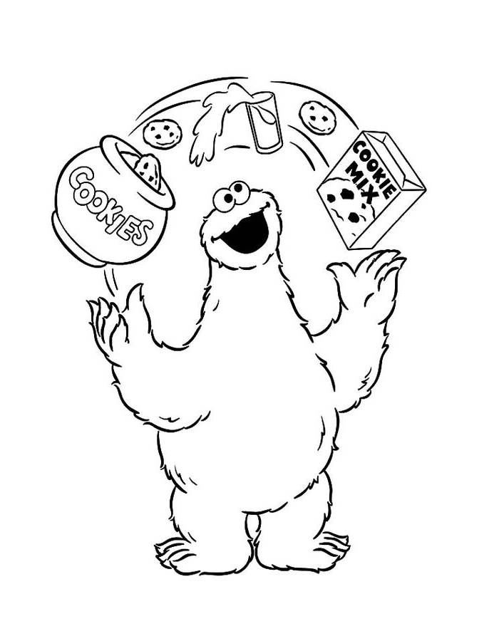 Cookie Monster Sheet Coloring Page