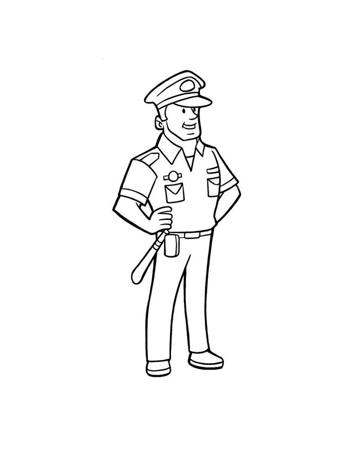 Cop Coloring Page