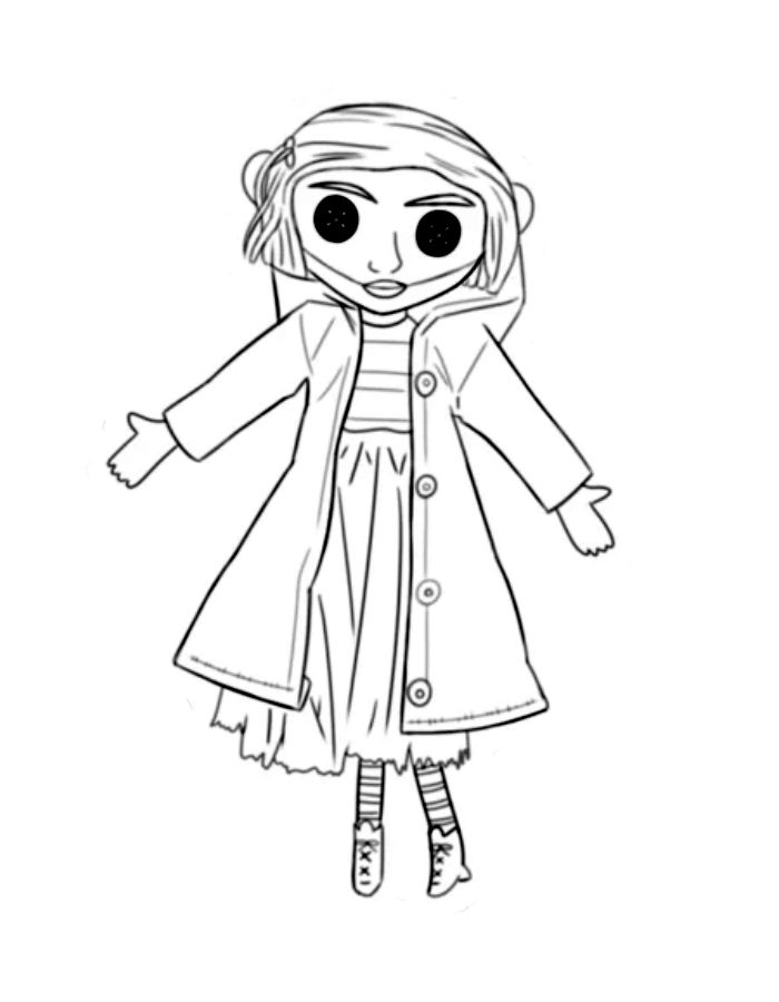 Coraline Doll Coloring Page