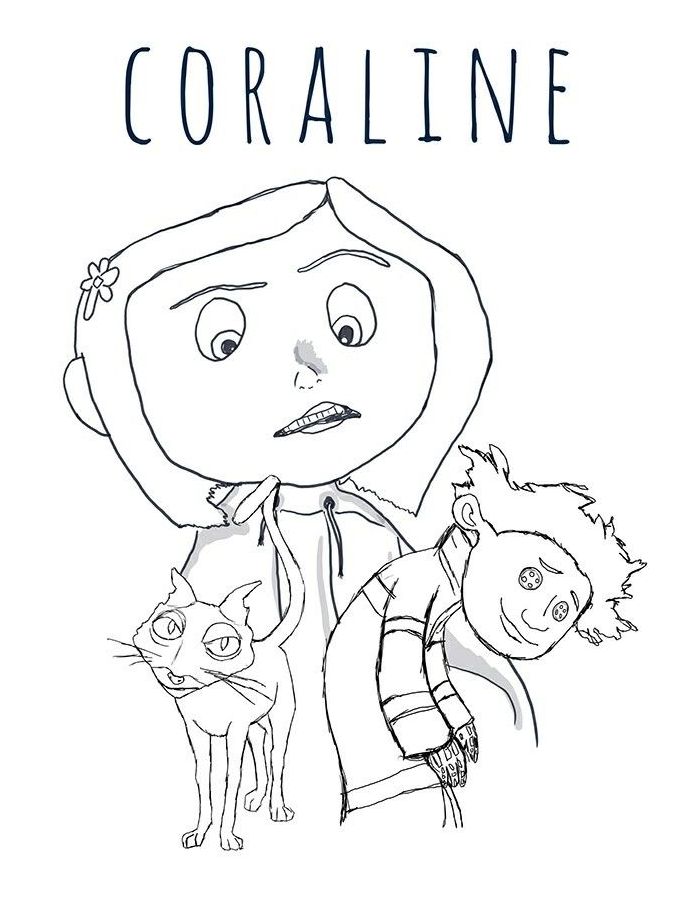 Coraline For Kids Coloring Page