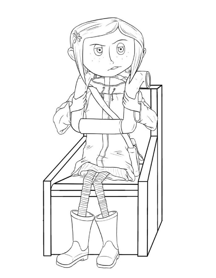 Coraline Outline Coloring Page