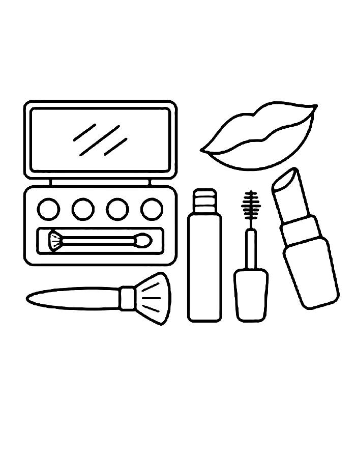 Cosmetic Drawing Coloring Page