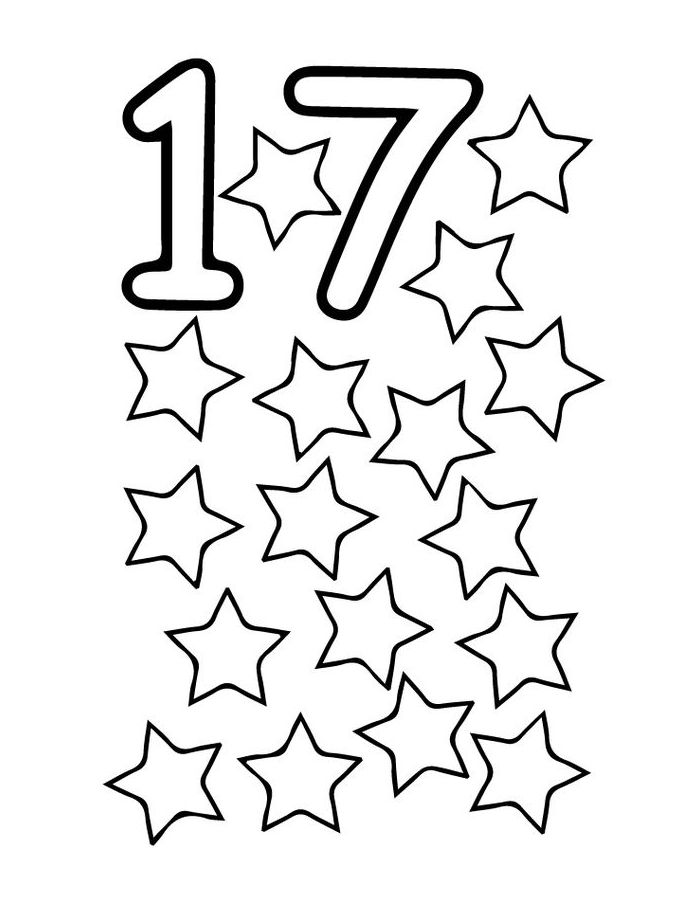 Count and color 17 coloring page