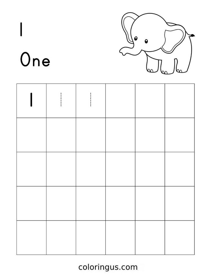Counting 1 Worksheets Coloring Page