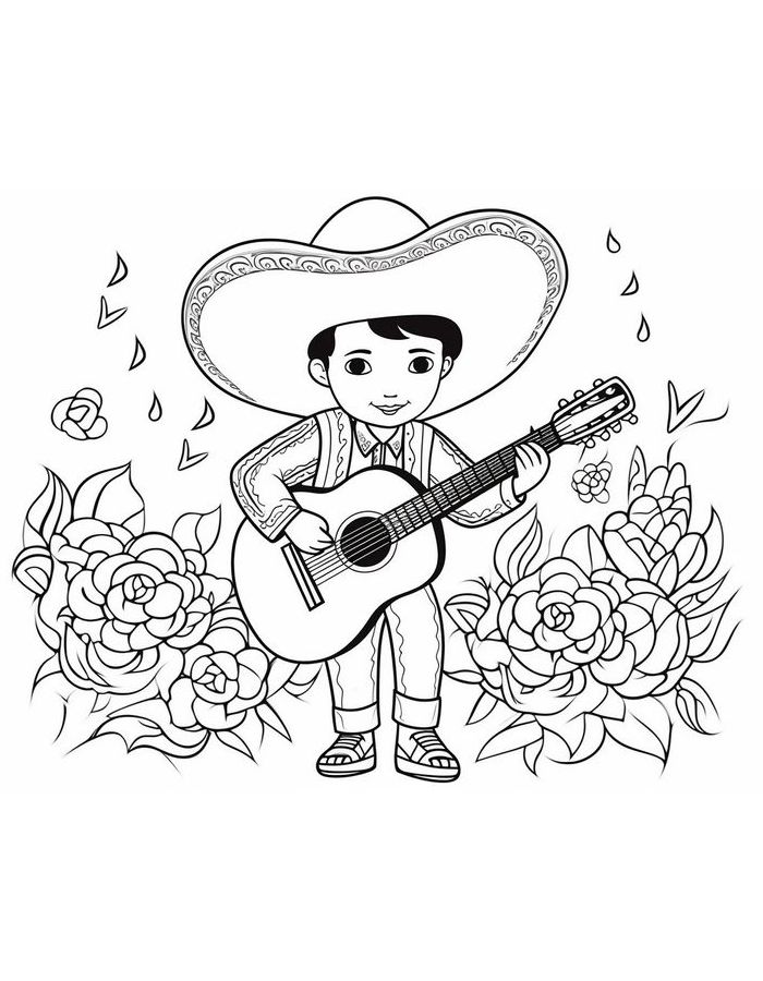 Country Music Coloring Page