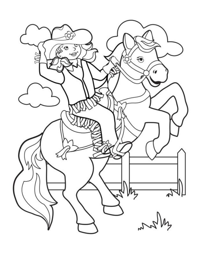 Cowboy Color Sheets Coloring Page