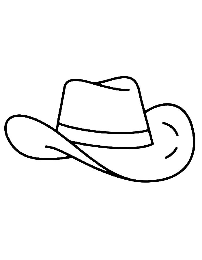 Cowboy Hat Pdf Line Art Coloring Page