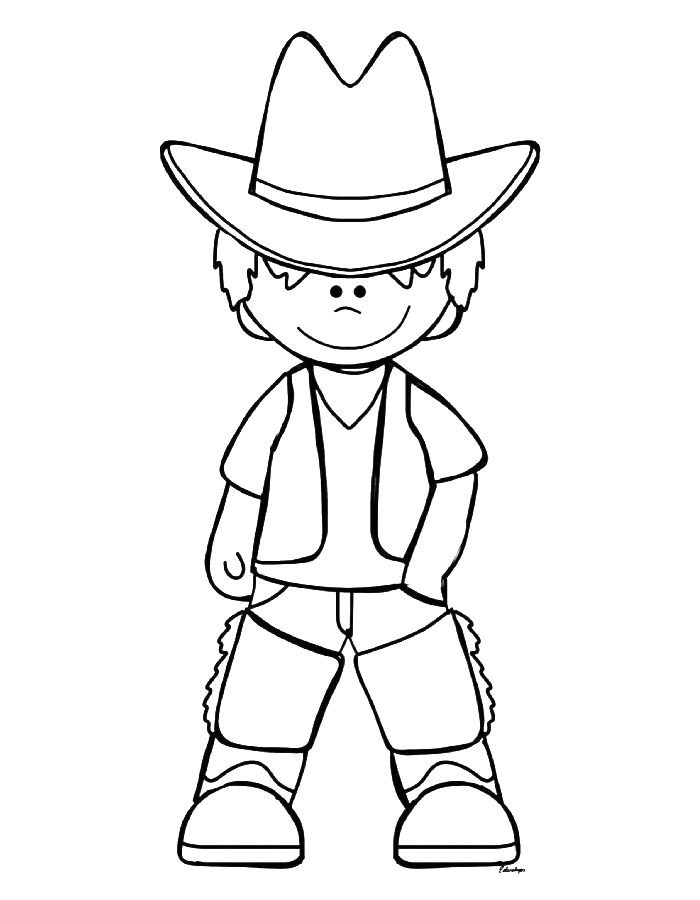 Cowboy Printable For Kids Coloring Page