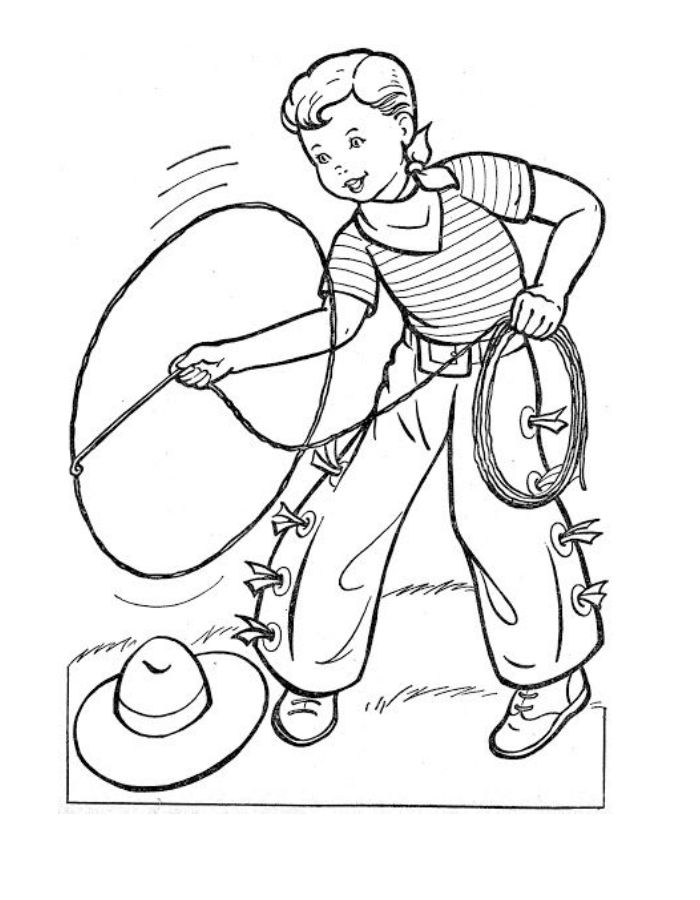 Cowboy Printable Image Pdf Coloring Page