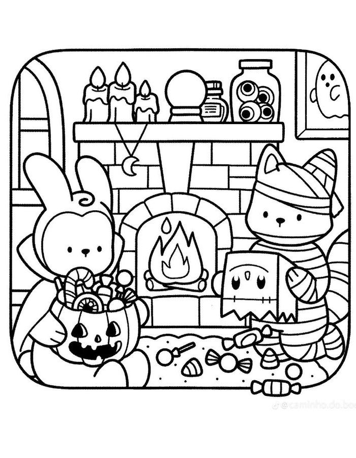 Cozy Black And White Coloring Page