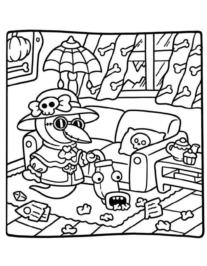 Cozy Clipart Coloring Page