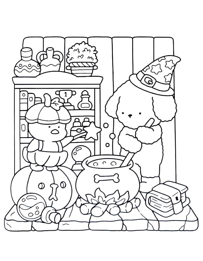 Cozy Book Coloring Page