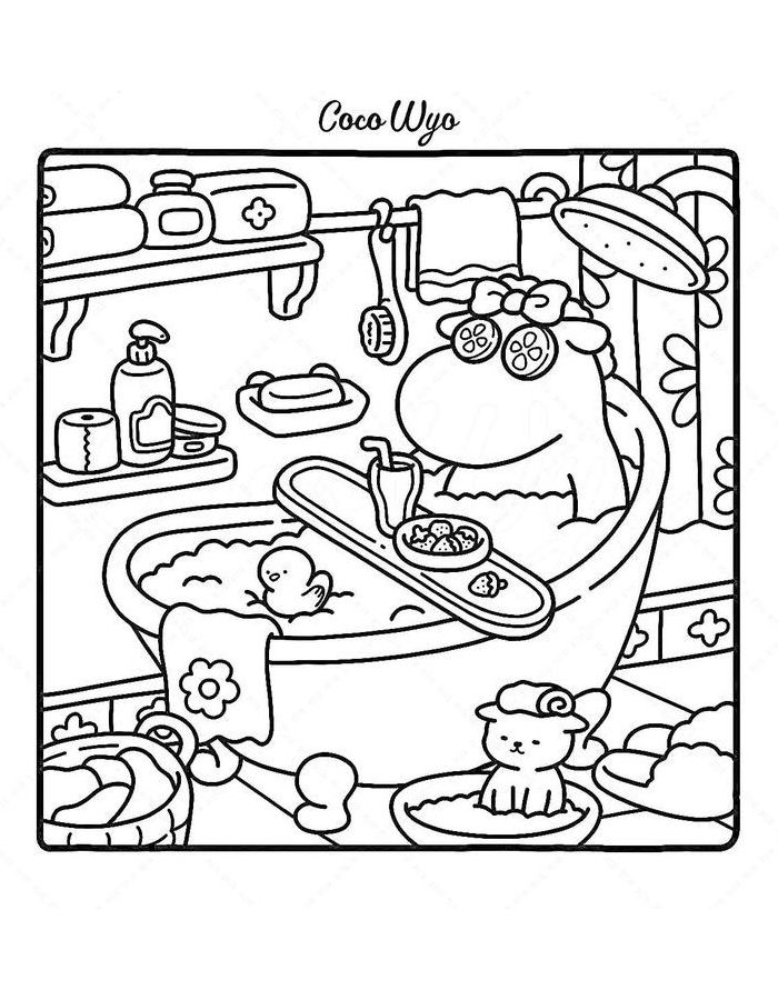 Cozy Friends Book Coloring Page