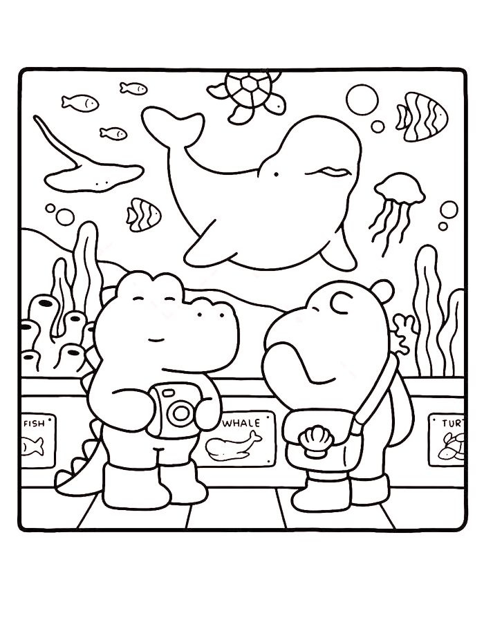 Cozy Friends  coloring page