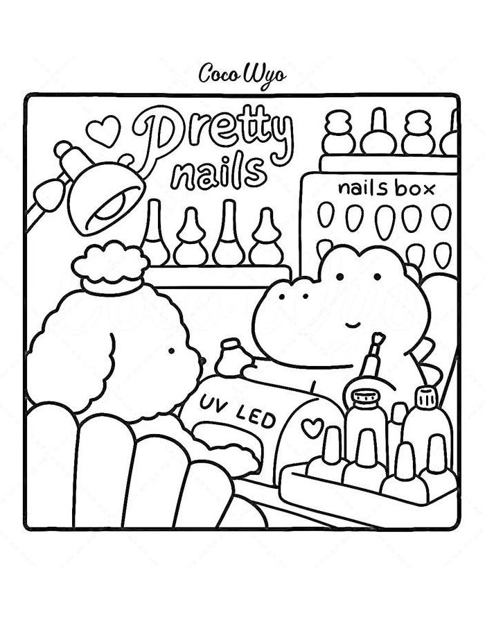 Cozy Friends Drawing Coloring Page