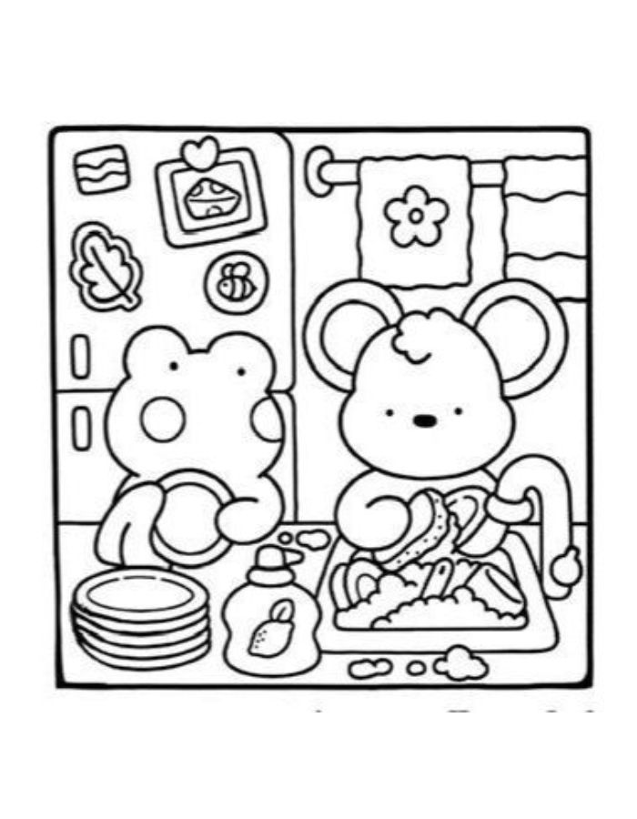 Cozy Friends For Kids Coloring Page