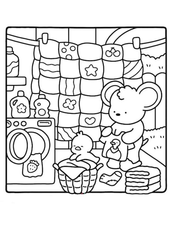 Cozy Friends Pdf Coloring Page