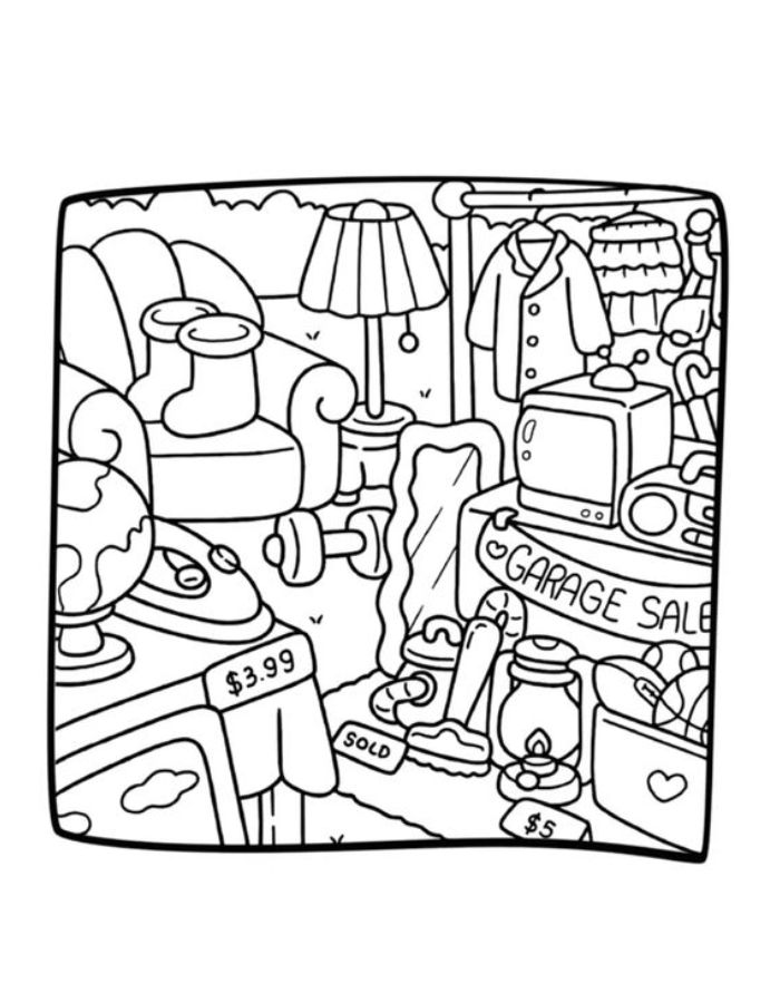 Cozy Friends Sheet Coloring Page