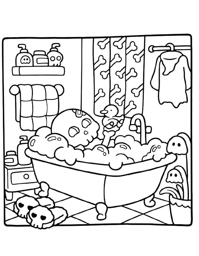 Cozy Line Art Coloring Page