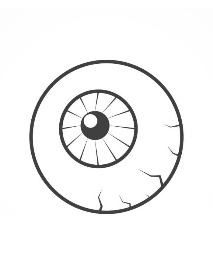 Cracked Eyeball Outline Coloring Page
