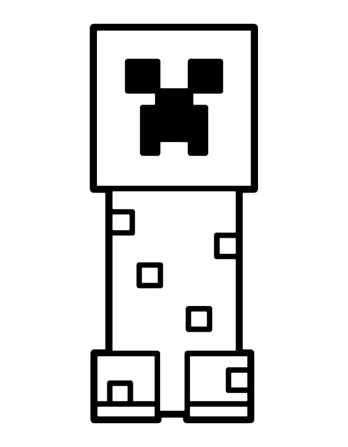 Creeper Minecraft Drawing Coloring Page