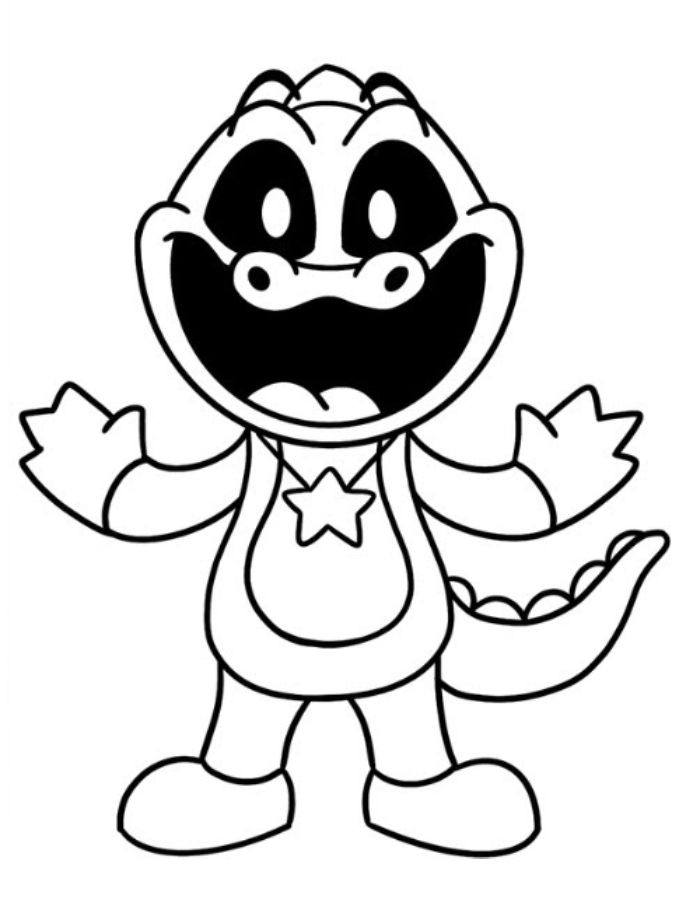 Crocky Rocky Smiling Critters Coloring Page