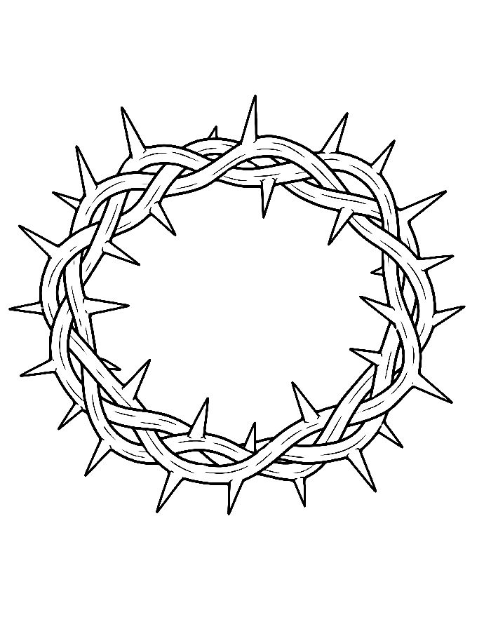 Crown Of Thorns, Symbol Of Suffering Coloring Page